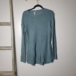 NWOT ZENANA PREMIUM WOMEN'S TUNIC BLUE SWEATER SIZE MEDIUM